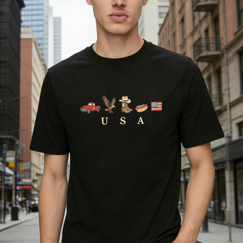USA Icons Comfort Colors 4th Of July Graphic Tee