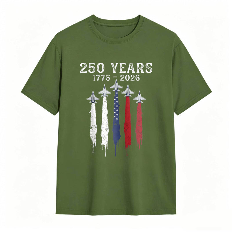 250 Years 1776 2026 American Independence Celebration With Stars And Stripes Design T-shirt