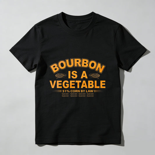 Bourbon Is A Vegetable 51 Percent Corn By Law Pure Cotton Short Sleeve T Shirt