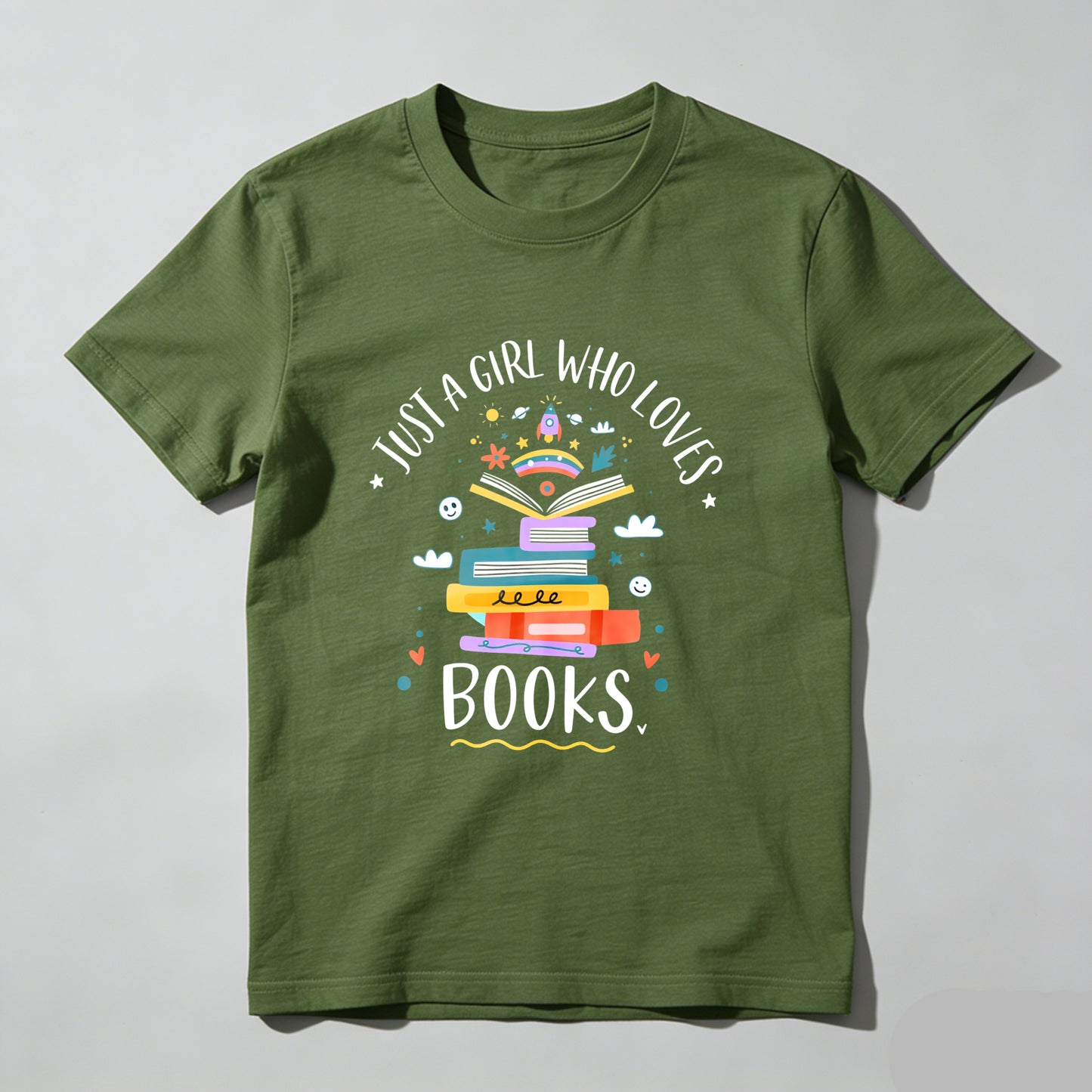 Wardrobecart Just A Girl Who Loves Books Unisex Classic T-shirt(2)