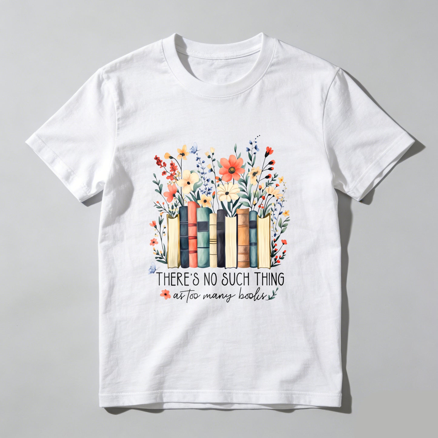 Wardrobecart Books Flowers And Butterflies Pattern Unisex Classic T-shirt