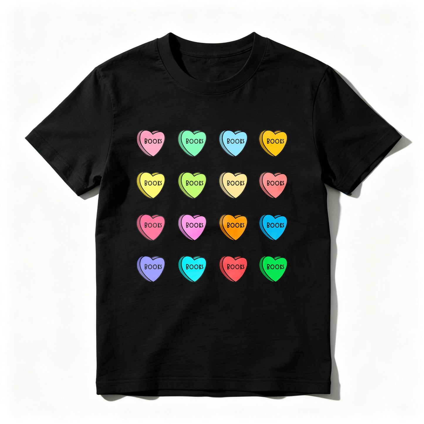 Wardrobecart Colorful Hearts With Word Boob Unisex Classic T-shirt