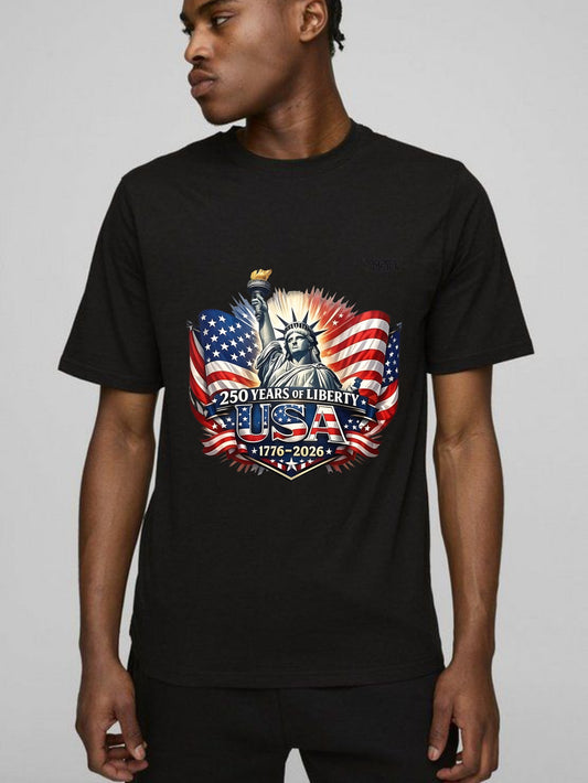Statue Of Liberty American Flag 250 Years Of Liberty Usa 1776 2026 T-shirt