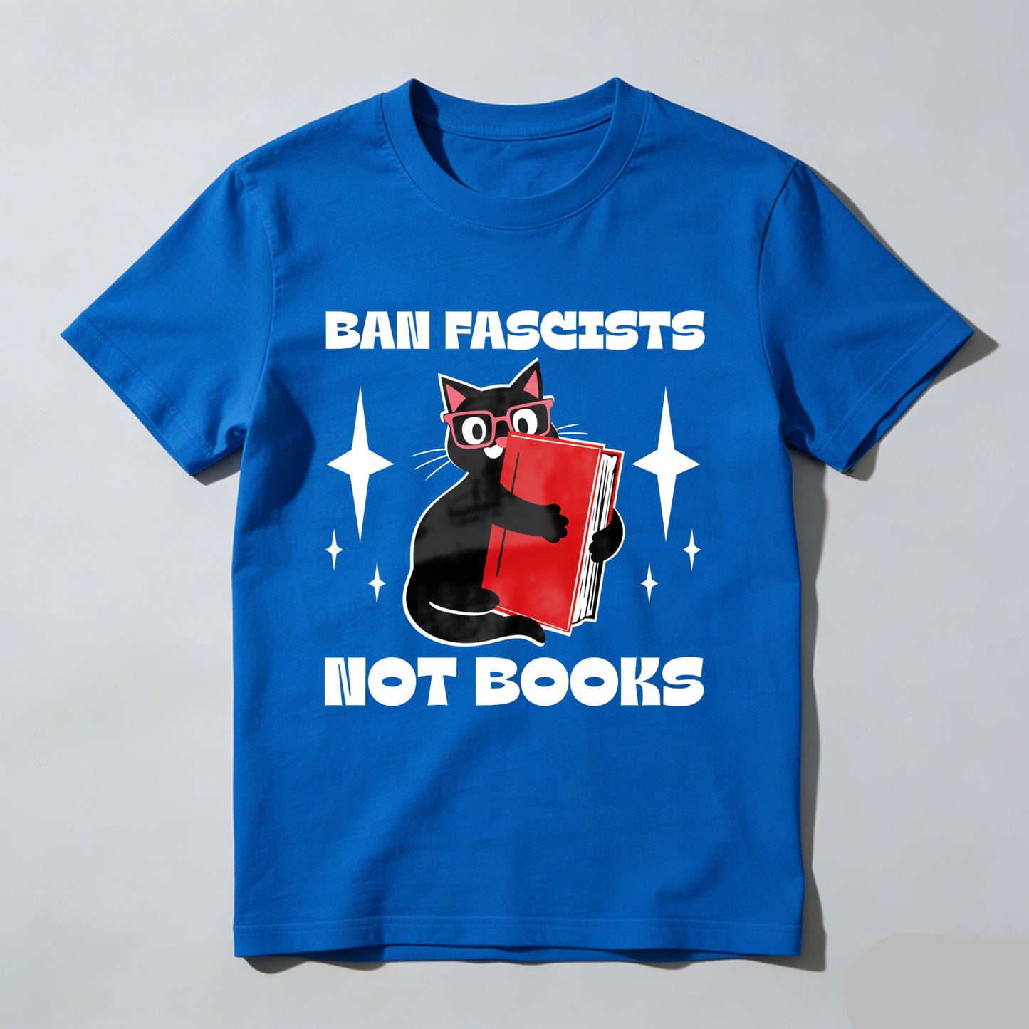 Wardrobecart Ban Fascists Not Books Cat Reading Book Unisex Classic T-shirt