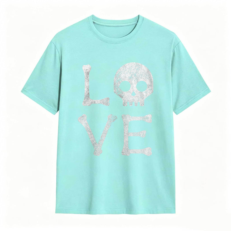 Vintage Love Skull Funny Graphic Tee