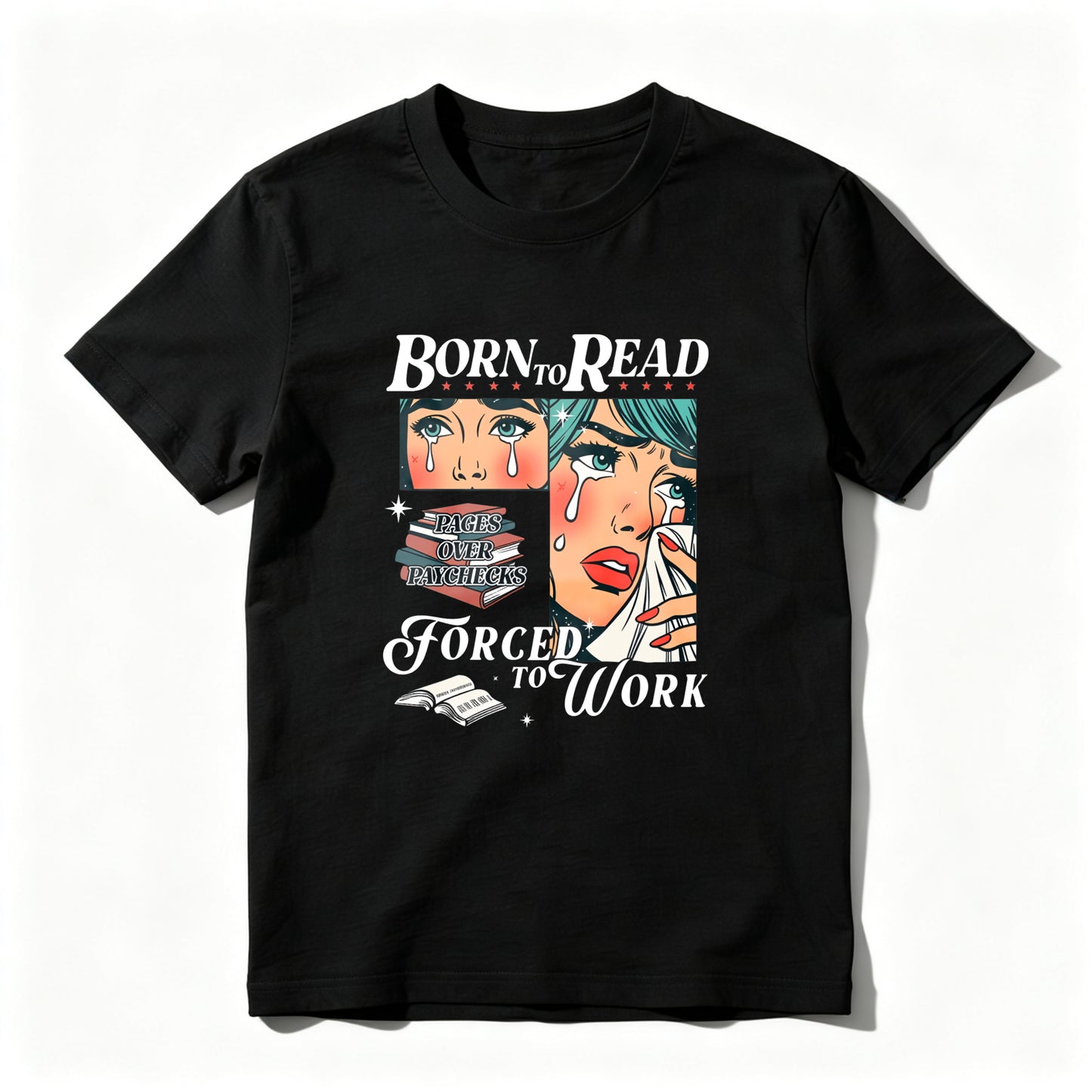 Wardrobecart Born To Read Forced To Work Unisex Classic T-shirt