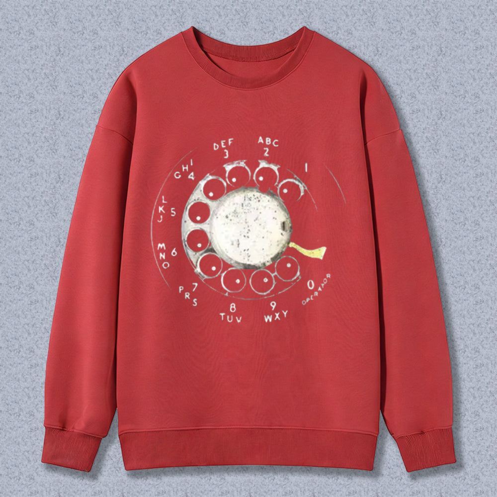 Retro Telephone Dial Design Unisex Classic Sweatshirt
