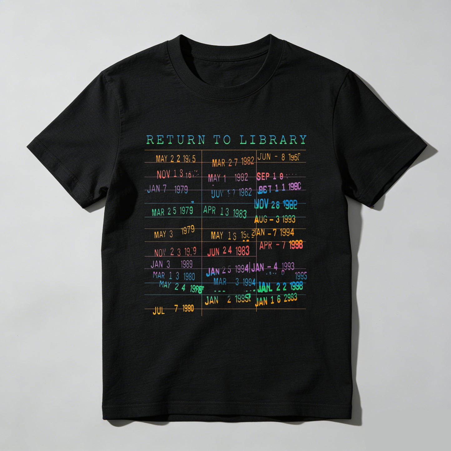 Wardrobecart Return To Library Dates Pattern Unisex Classic T-shirt