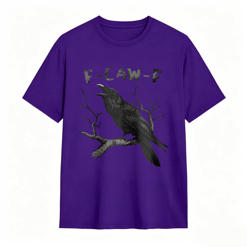 Crow On Branch With F Caw F Text Unisex Classic T-shirt