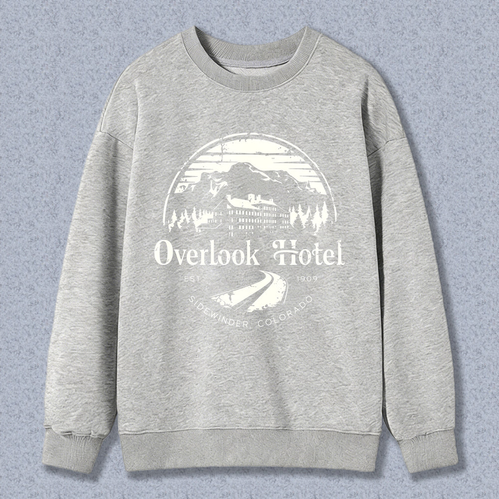 Wardrobecart Overlook Hotel Mountain Scene With Trees And Building Unisex Classic Sweatshirt