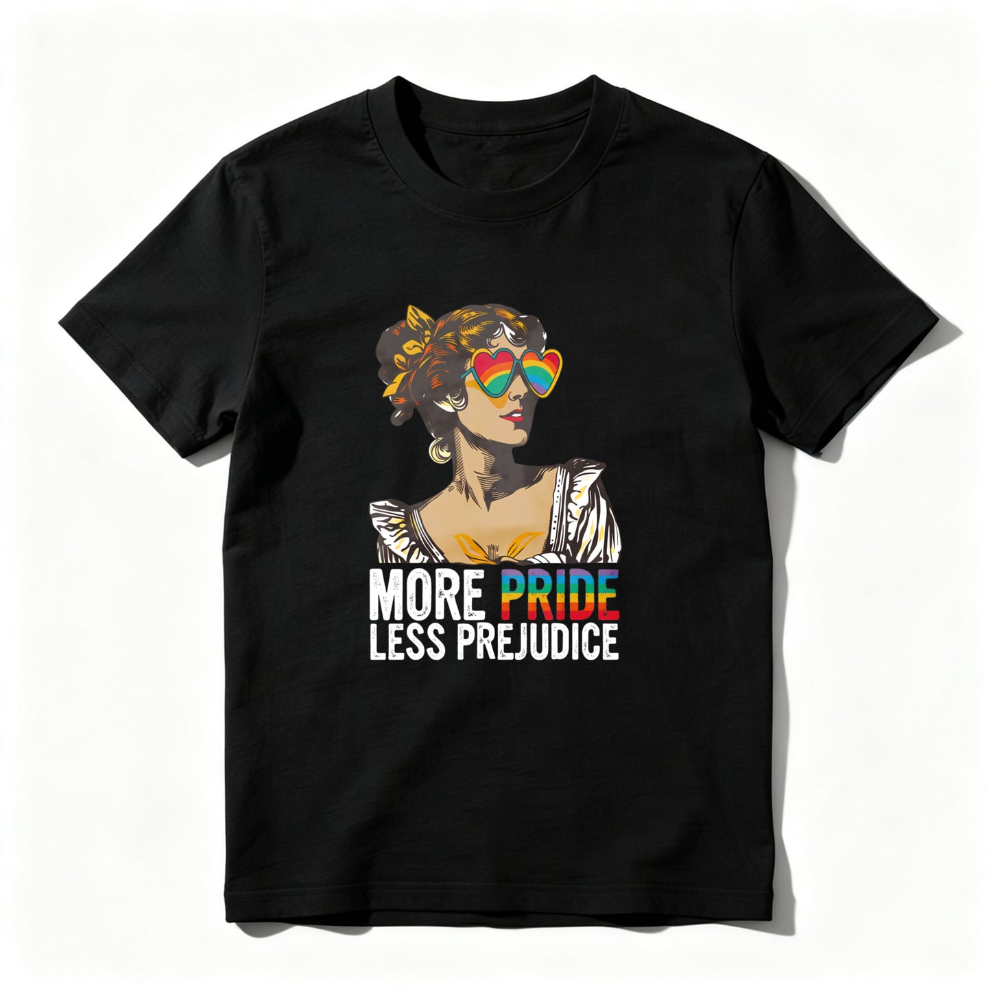 Wardrobecart More Pride Less Prejudice Rainbow Woman Unisex Classic T-shirt