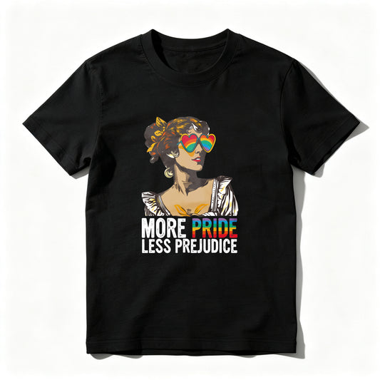 Wardrobecart More Pride Less Prejudice Rainbow Woman Unisex Classic T-shirt