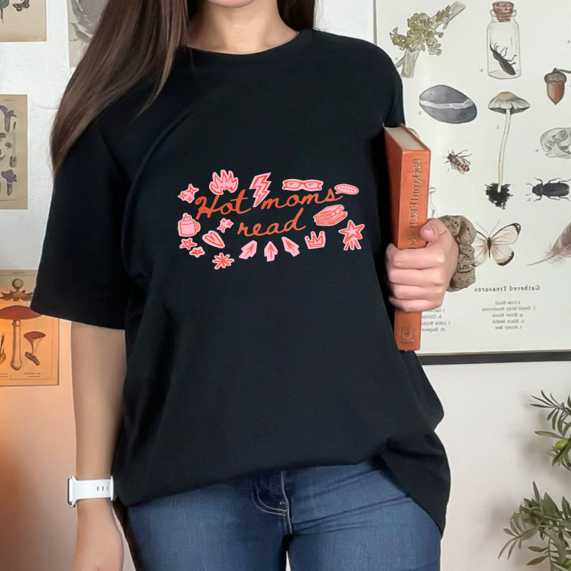 Wardrobecart Hot Moms Read With Book And Accessories Unisex Classic T-shirt