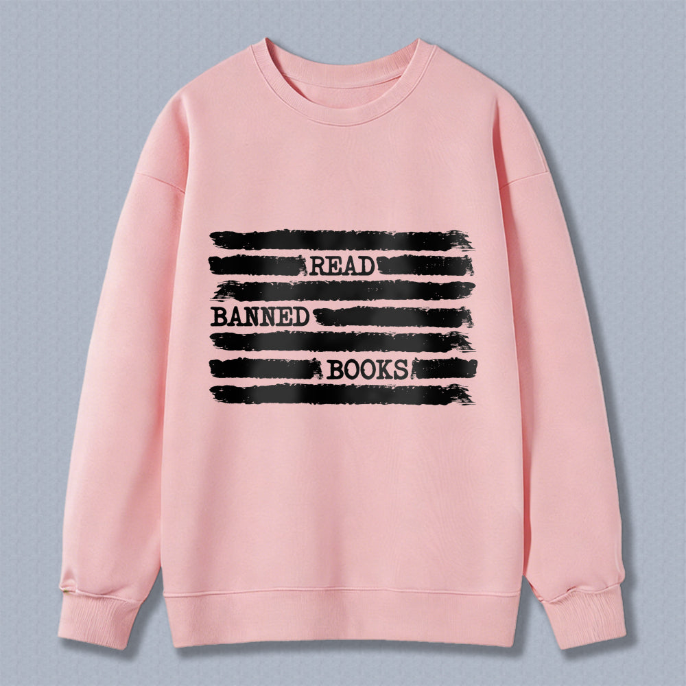 Wardrobecart Read Banned Books Pattern Unisex Classic Sweatshirt