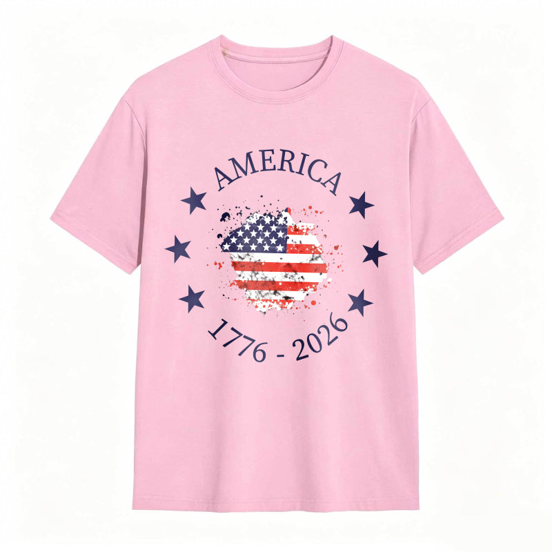 America 250th Anniversary Patriotic USA Flag Graphic Tee