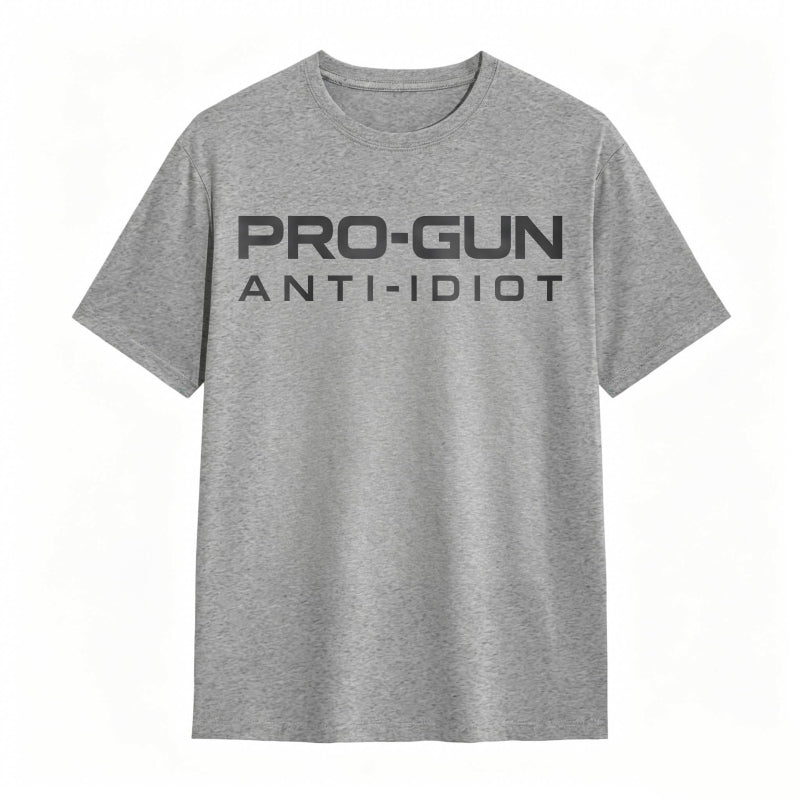 Pro-Gun Anti-Idiot Graphic Print Cotton Shirt