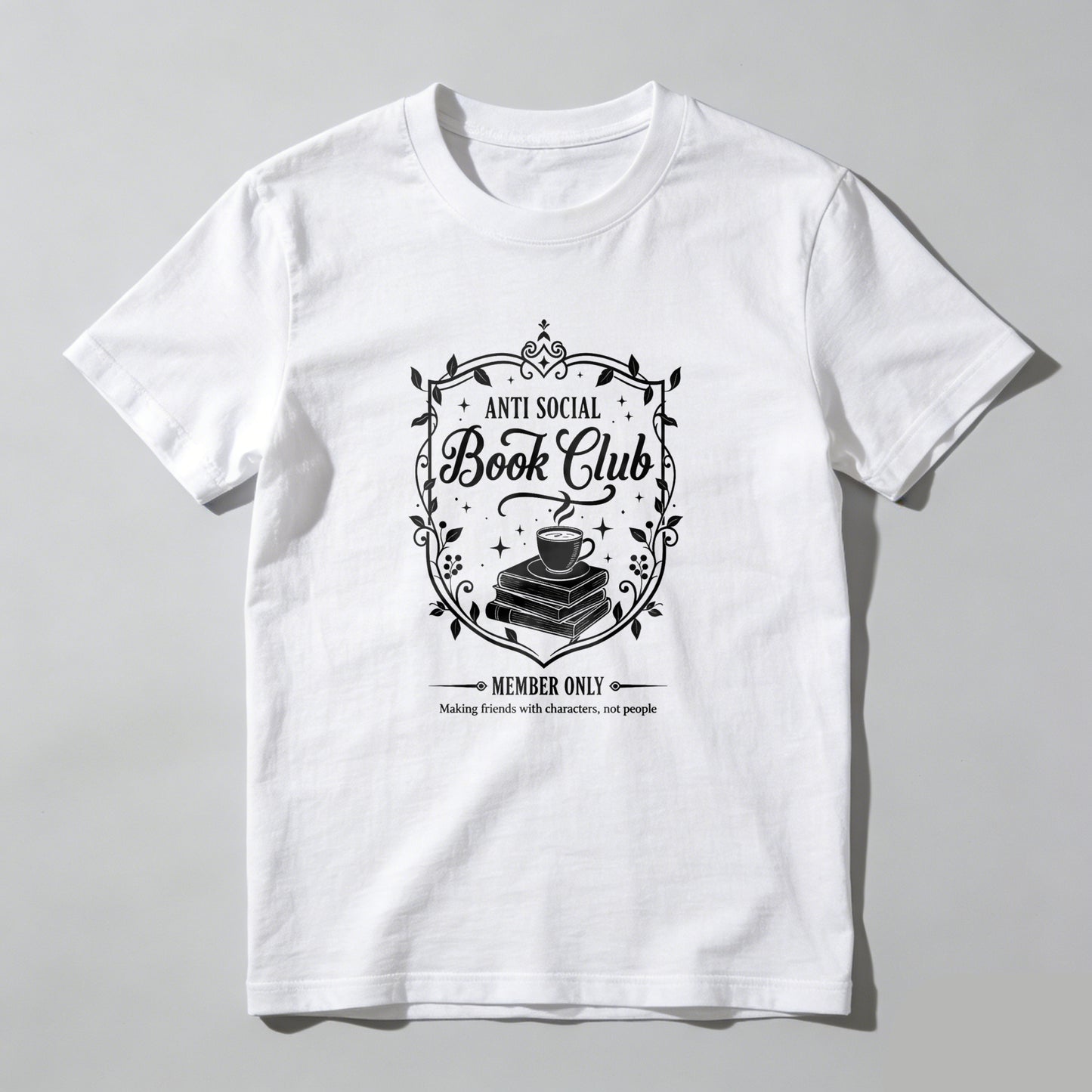 Wardrobecart Anti Social Book Club Member Only Unisex Classic T-shirt 100% cotton