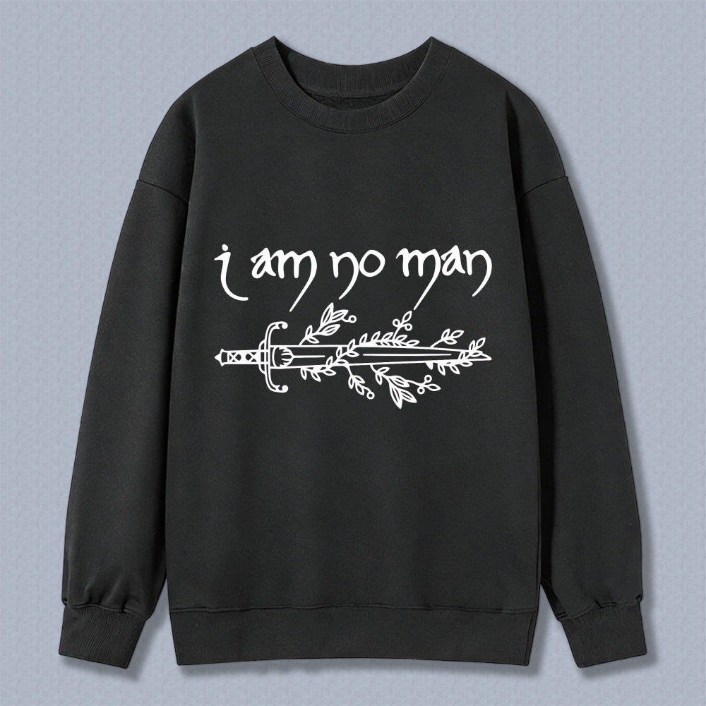 Wardrobecart I Am No Man Sword With Leaves Design Unisex Classic Sweatshirt