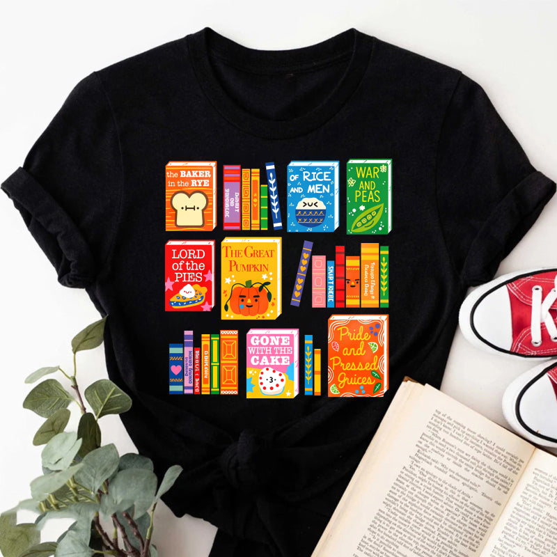 Wardrobecart Book Spine Designs With Playful Titles Unisex Classic T-shirt