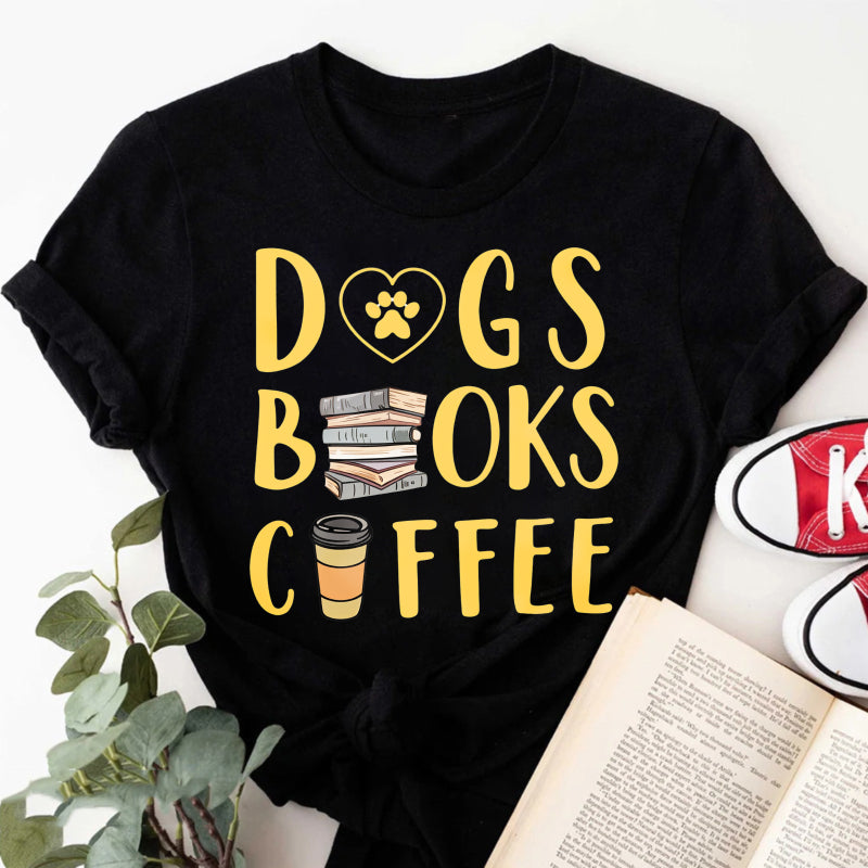 Wardrobecart Dogs Books Coffee Unisex Classic T-shirt