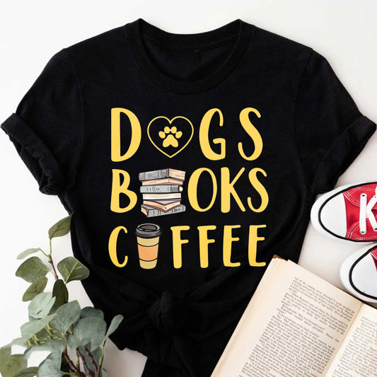 Wardrobecart Dogs Books Coffee Unisex Classic T-shirt