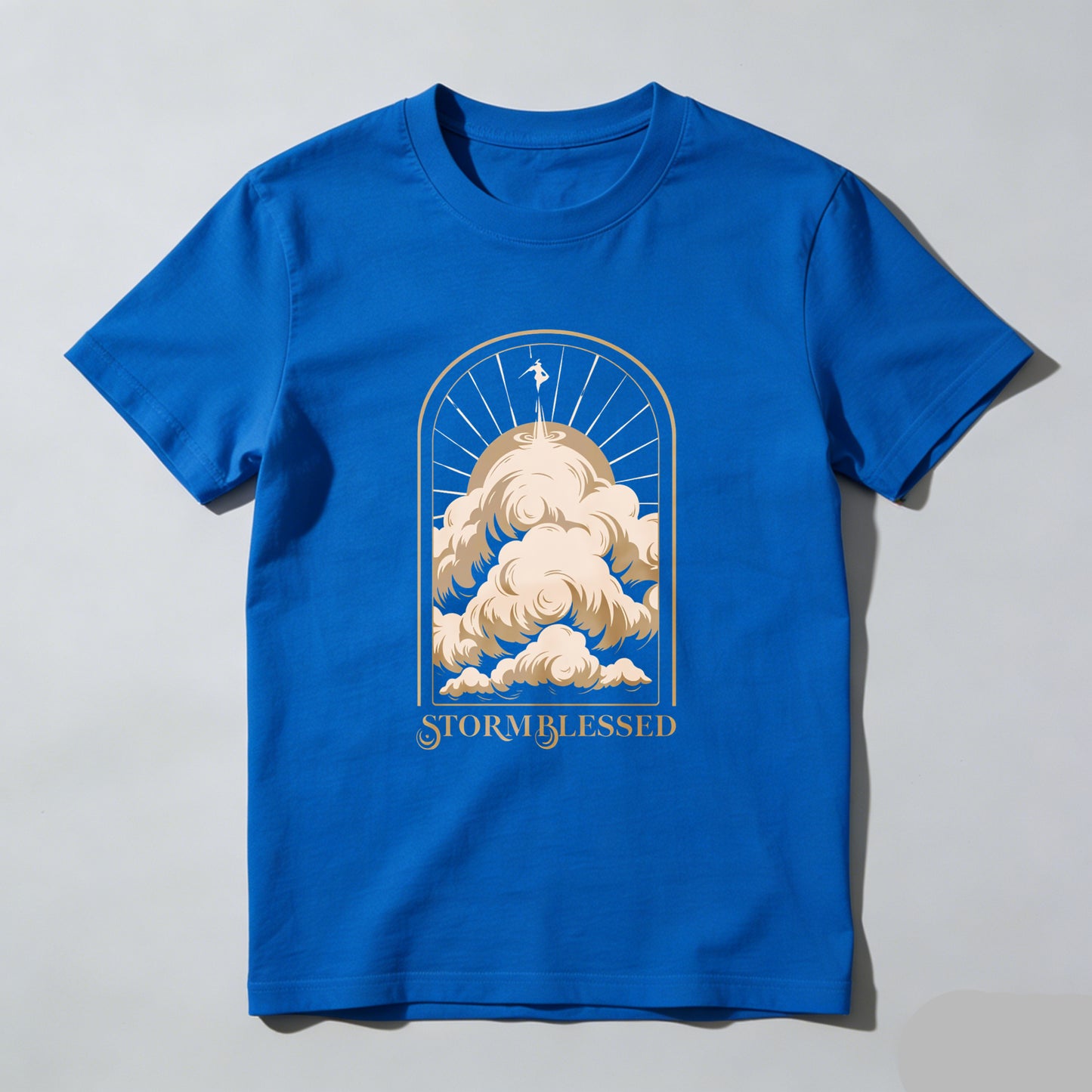 Wardrobecart Storm Blessed Clouds With Angel And Sun Rays Unisex Classic T-shirt