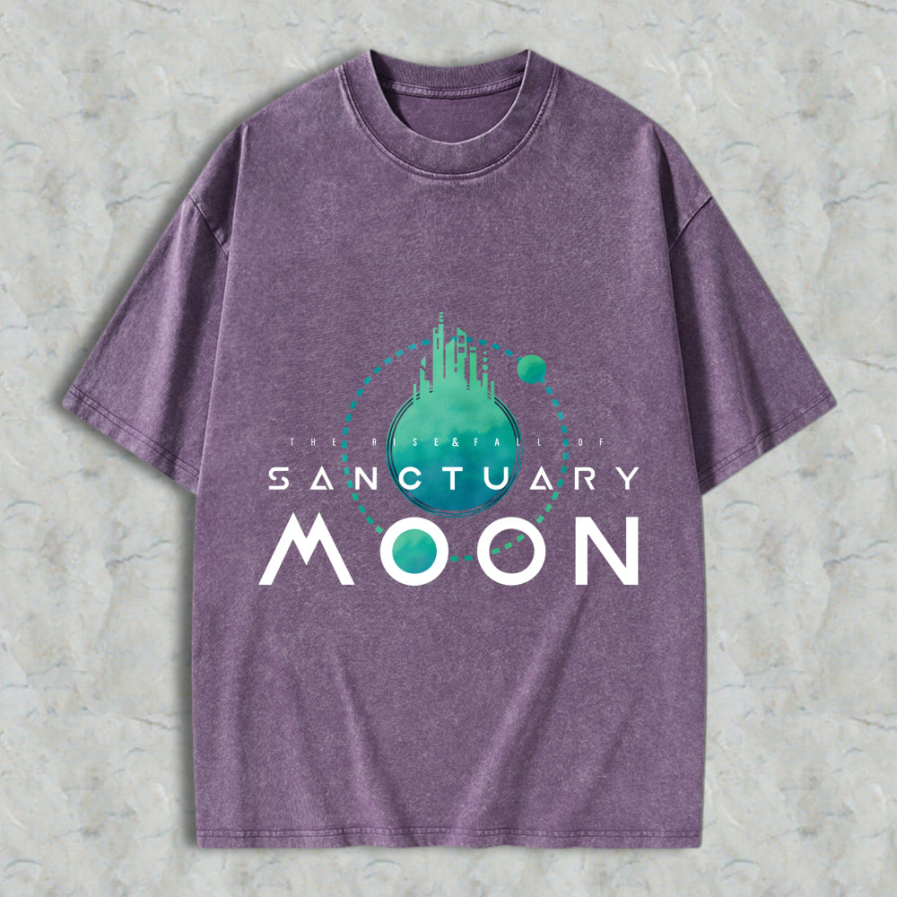 Wardrobecart Sanctuary Moon The Rise Fall Of Unisex Washed T-shirt
