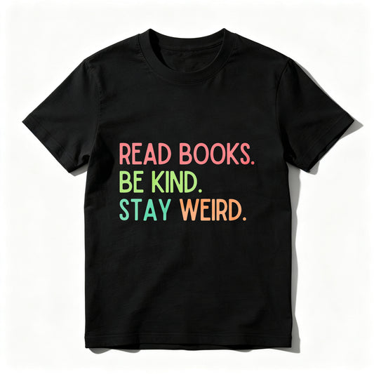 Wardrobecart Read Books Be Kind Stay Weird Unisex Classic T-shirt