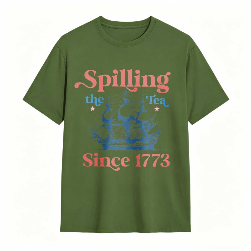 Spilling The Tea Since 1773 Ship Design T-shirt