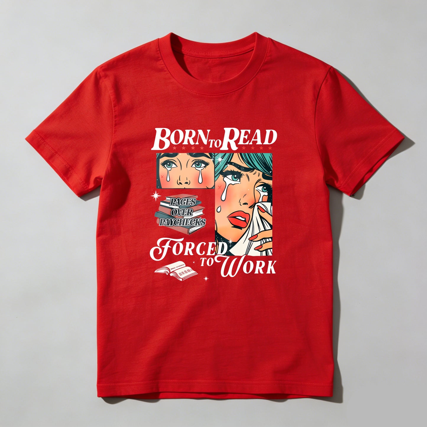 Wardrobecart Born To Read Forced To Work Unisex Classic T-shirt