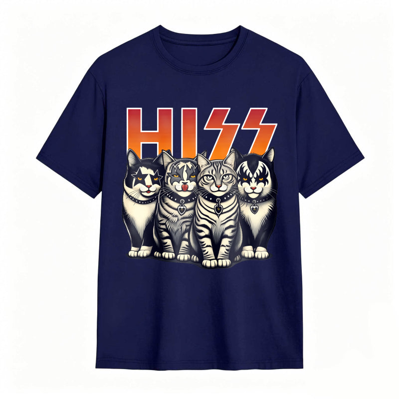 Hiss Funny Cats Kittens Rock T-Shirt