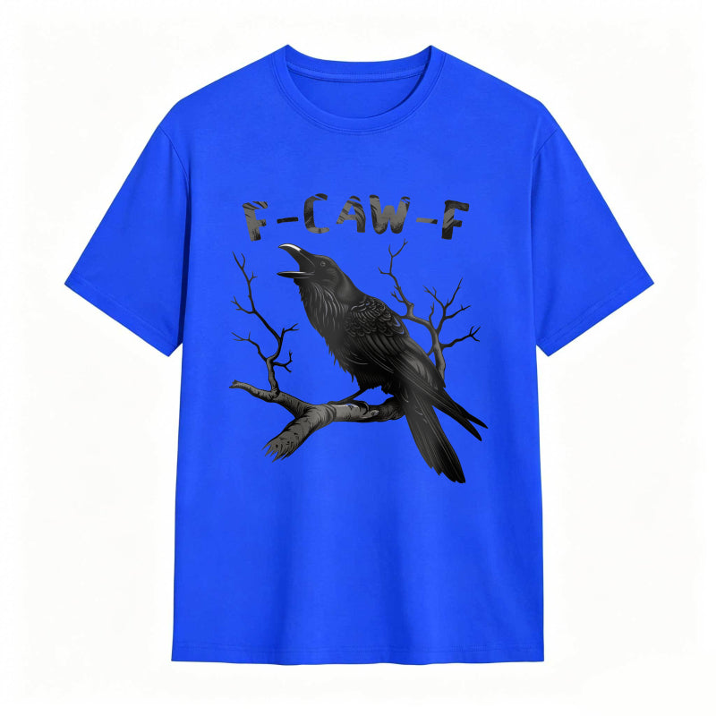 Crow On Branch With F Caw F Text Unisex Classic T-shirt