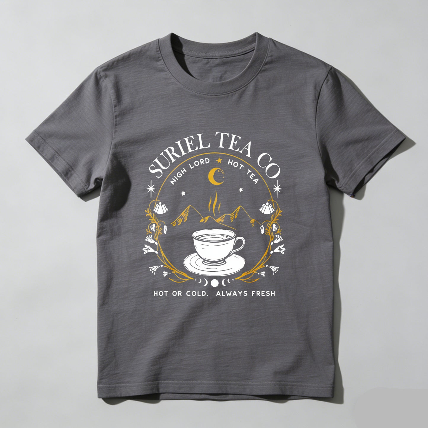 Wardrobecart Surriel Tea Co Moon Mountains Cup Stars Unisex Classic T-shirt