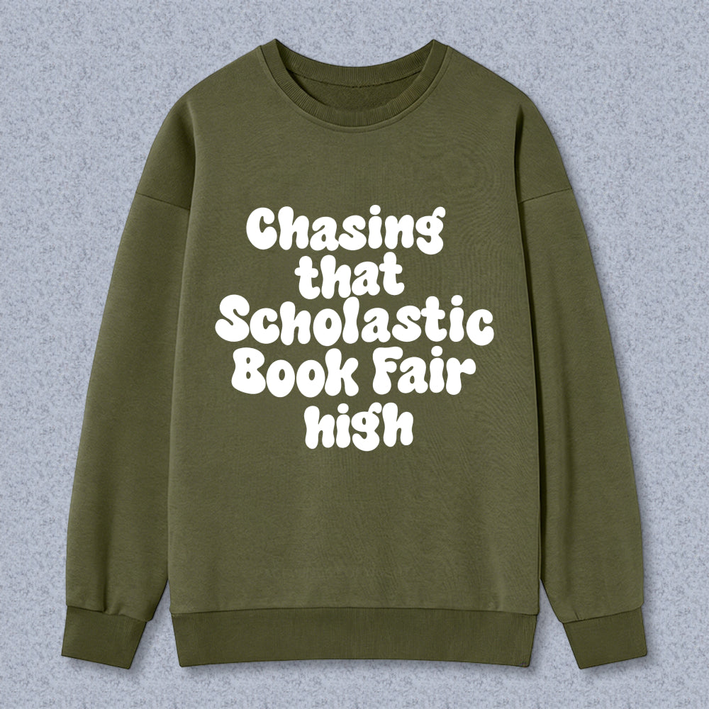 Wardrobecart Chasing That Scholastic Book Fair High Unisex Classic Sweatshirt
