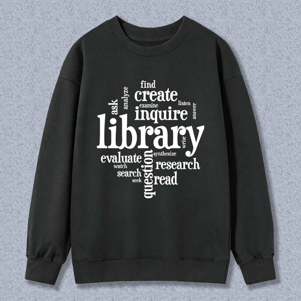 Wardrobecart Library Word Art Design Unisex Classic Sweatshirt