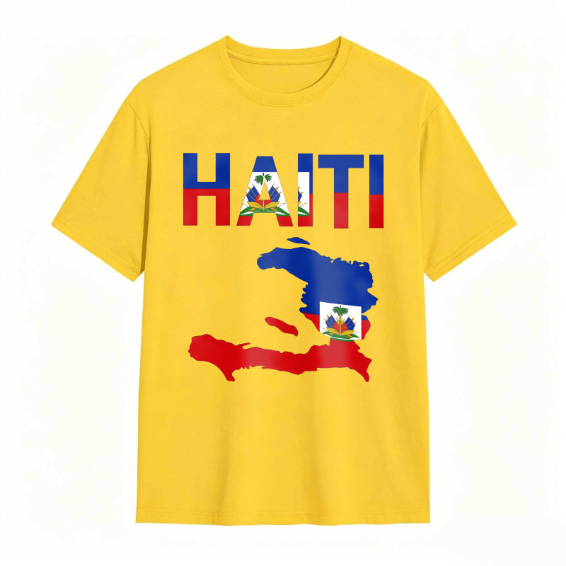 Cool Haiti Flag Map Haitian Pride T-Shirt