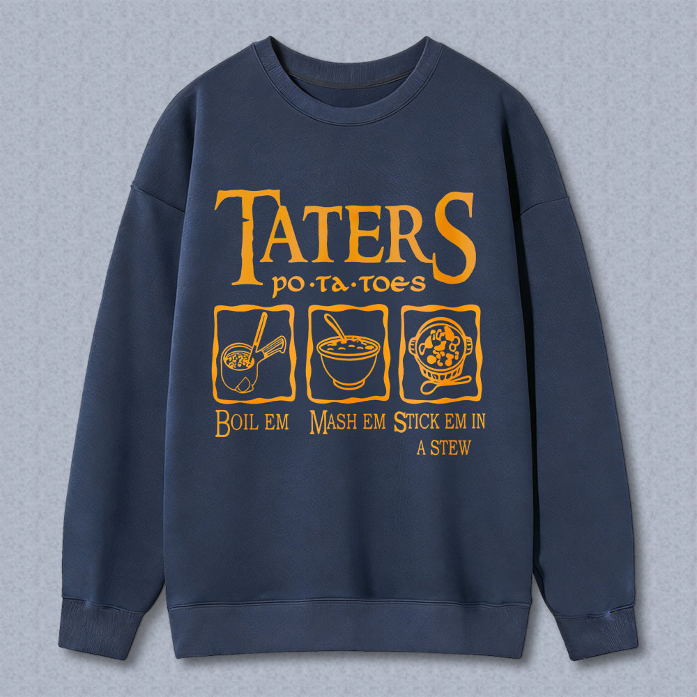 Wardrobecart Taters Potato Preparation Steps Unisex Classic Sweatshirt