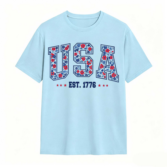 Comfort Colors Floral USA T-Shirt