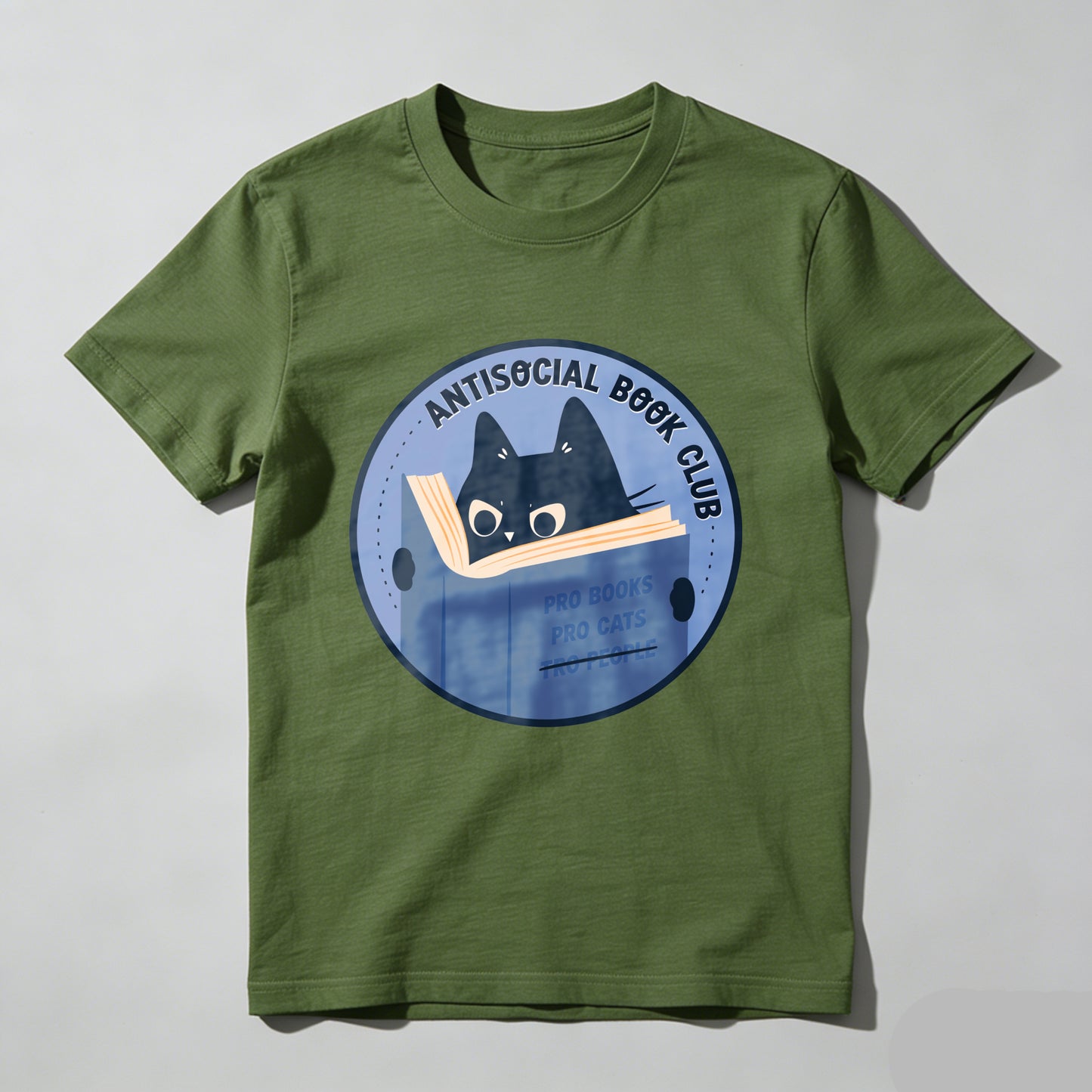 Wardrobecart Antisocial Book Club Cat Reading Book Unisex Classic T-shirt