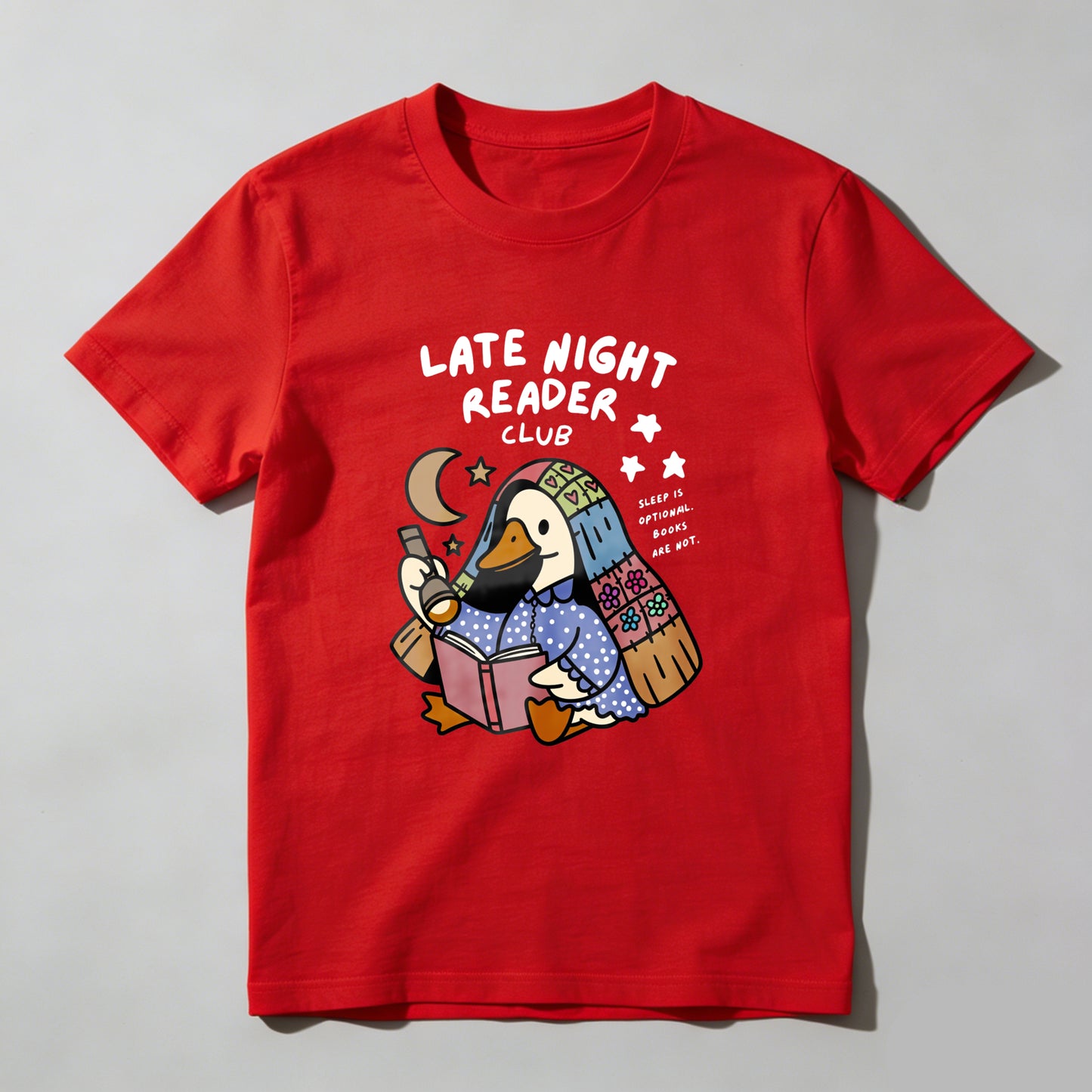 Wardrobecart Late Night Reader Club Duck Reading Book Unisex Classic T-shirt
