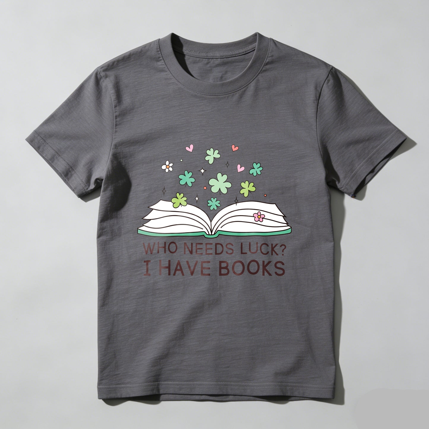 Wardrobecart Open Book With Flowers And Text Unisex Classic T-shirt
