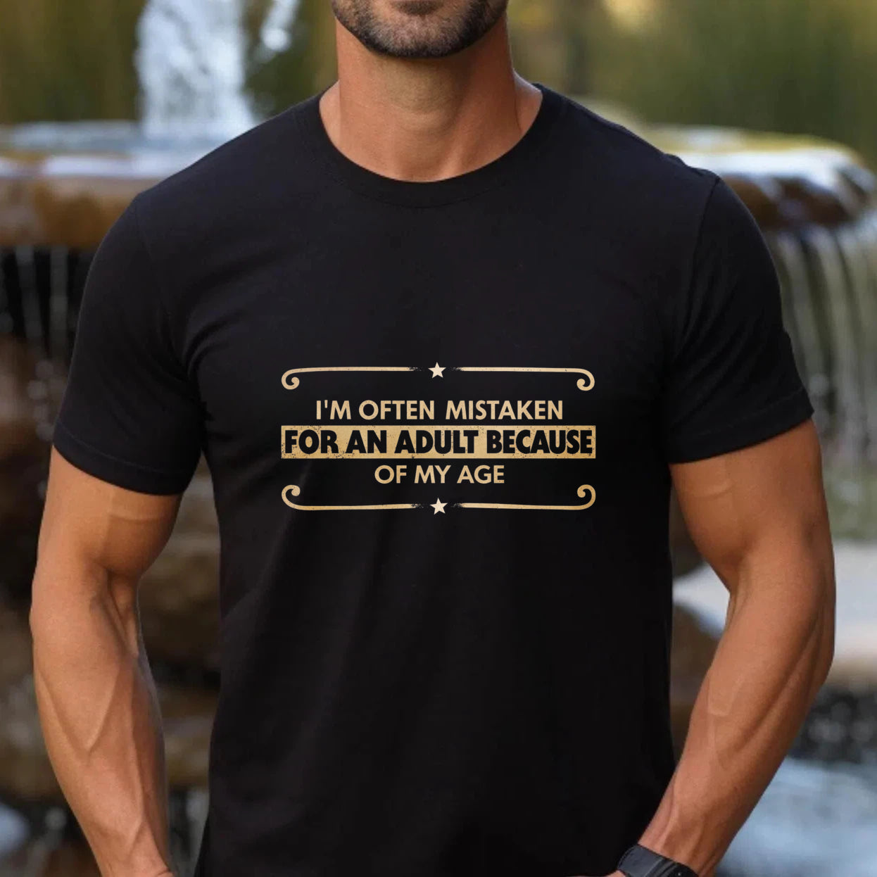 TEECURENTI Am Often Mistaken For An Adult Because Of My Age T Shirt Funny Humorous Statement Black Cotton Tee For Men Women Unisex Gift Idea- HOT