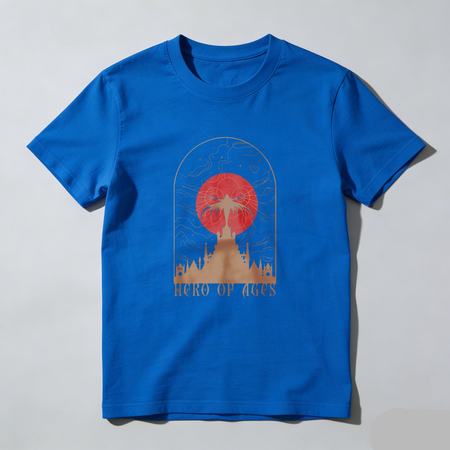 Wardrobecart Hero Of Ages Red Moon Castle Sky Unisex Classic T-shirt