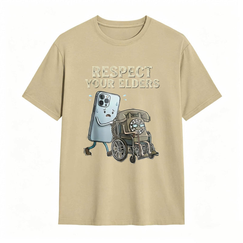 Respect Your Elders Gadget Evolution Humor Graphic Tee