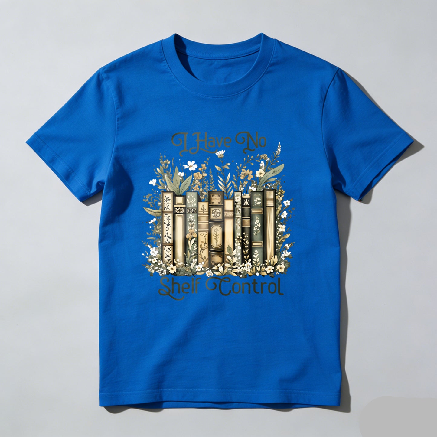 Wardrobecart Bookshelf And Floral Design I Have No Shelf Control Unisex Classic T-shirt