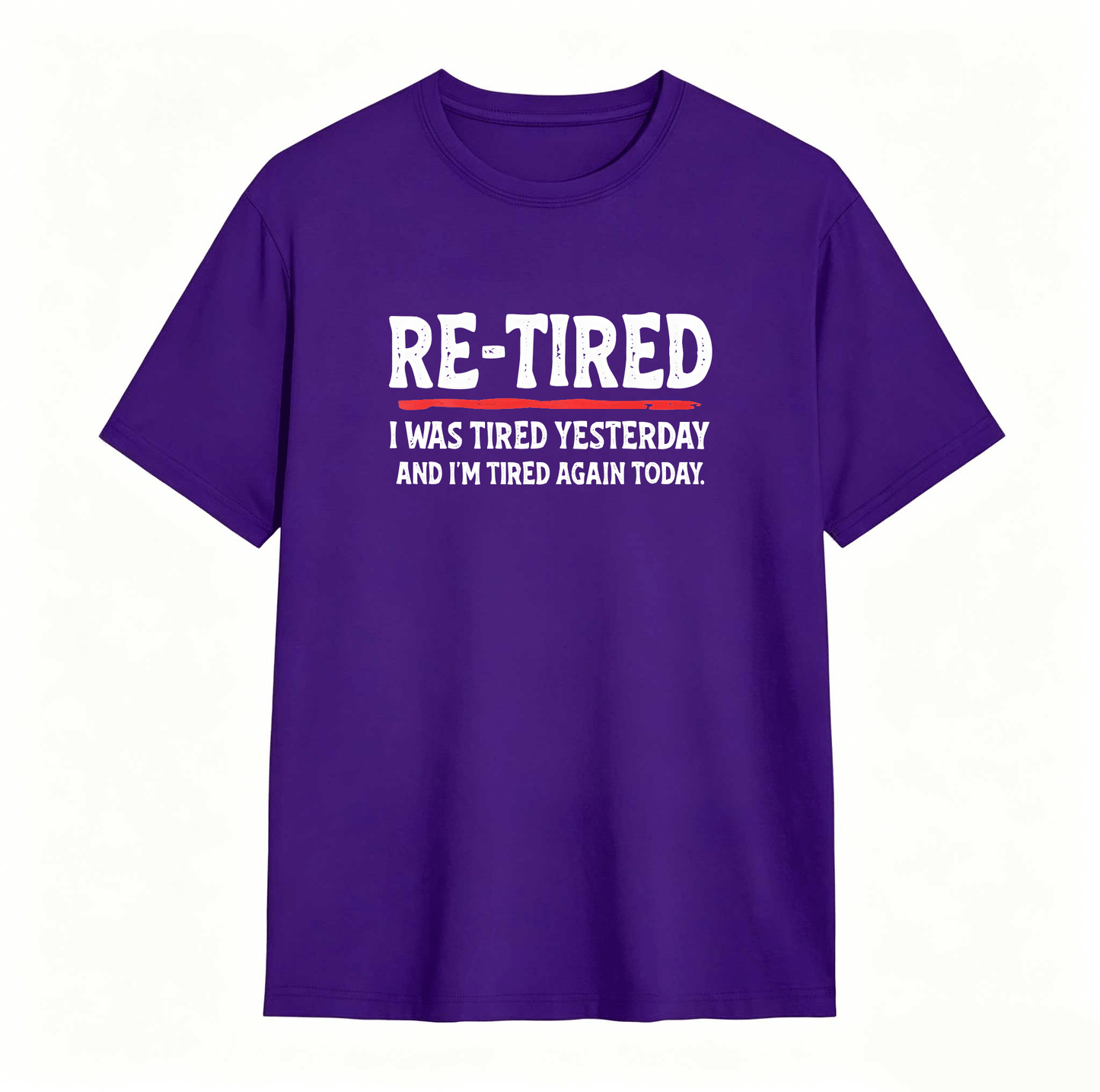 Sarcastic Quote T-Shirt for Teens – 100% Cotton Re-Tired Lazy Retired Design ,Unisex