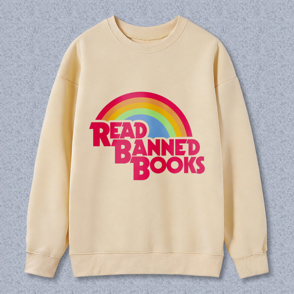 Wardrobecart Rainbow Read Banned Books Unisex Classic Sweatshirt
