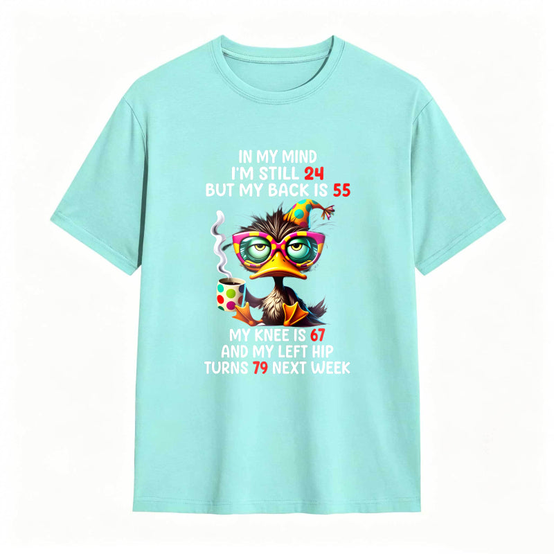 Duck With Glasses And Text About Age And Body Parts Unisex Classic T-shirt