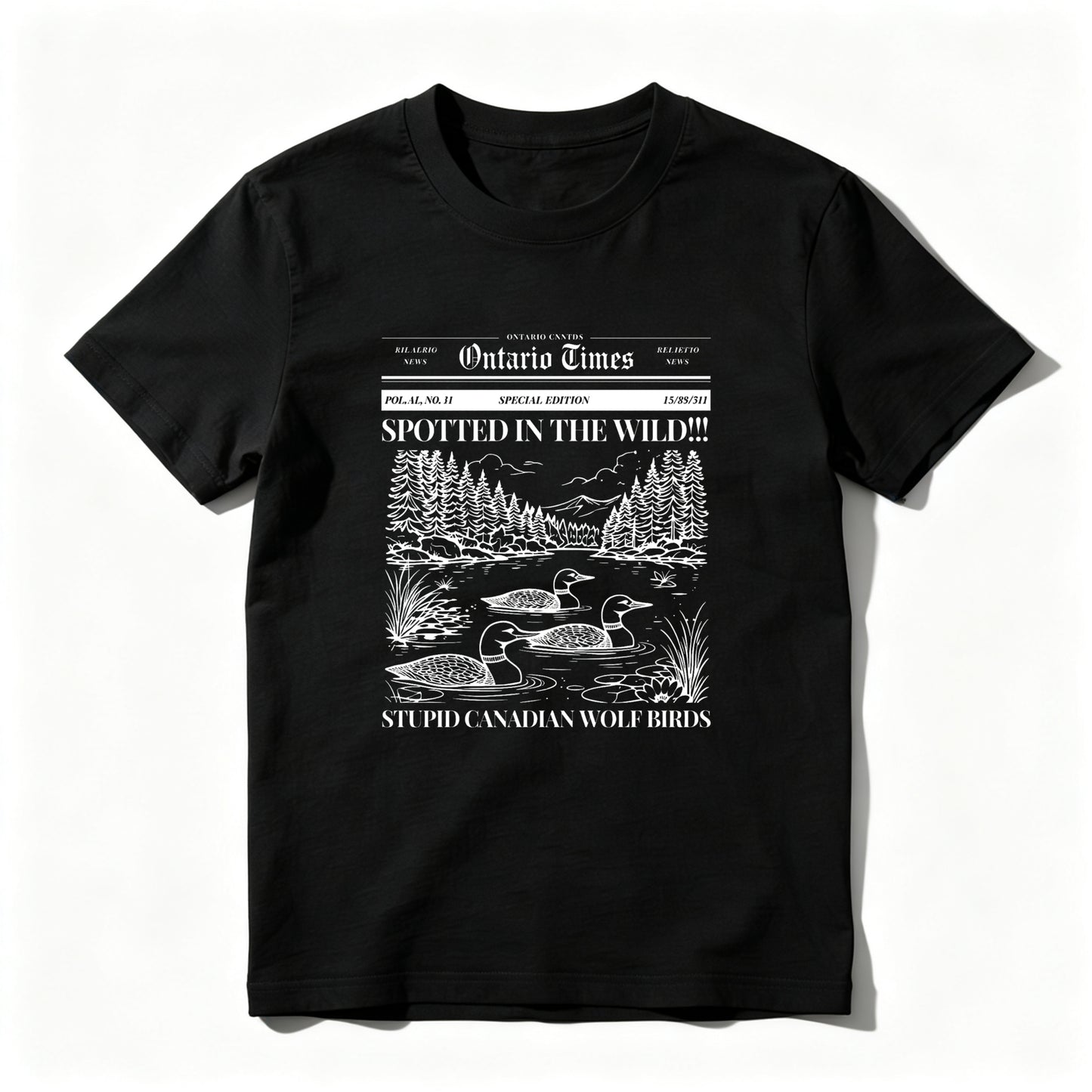 Wardrobecart Ontario Times Spotted In The Wild Stupid Canadian Wolf Birds Unisex Classic T-shirt