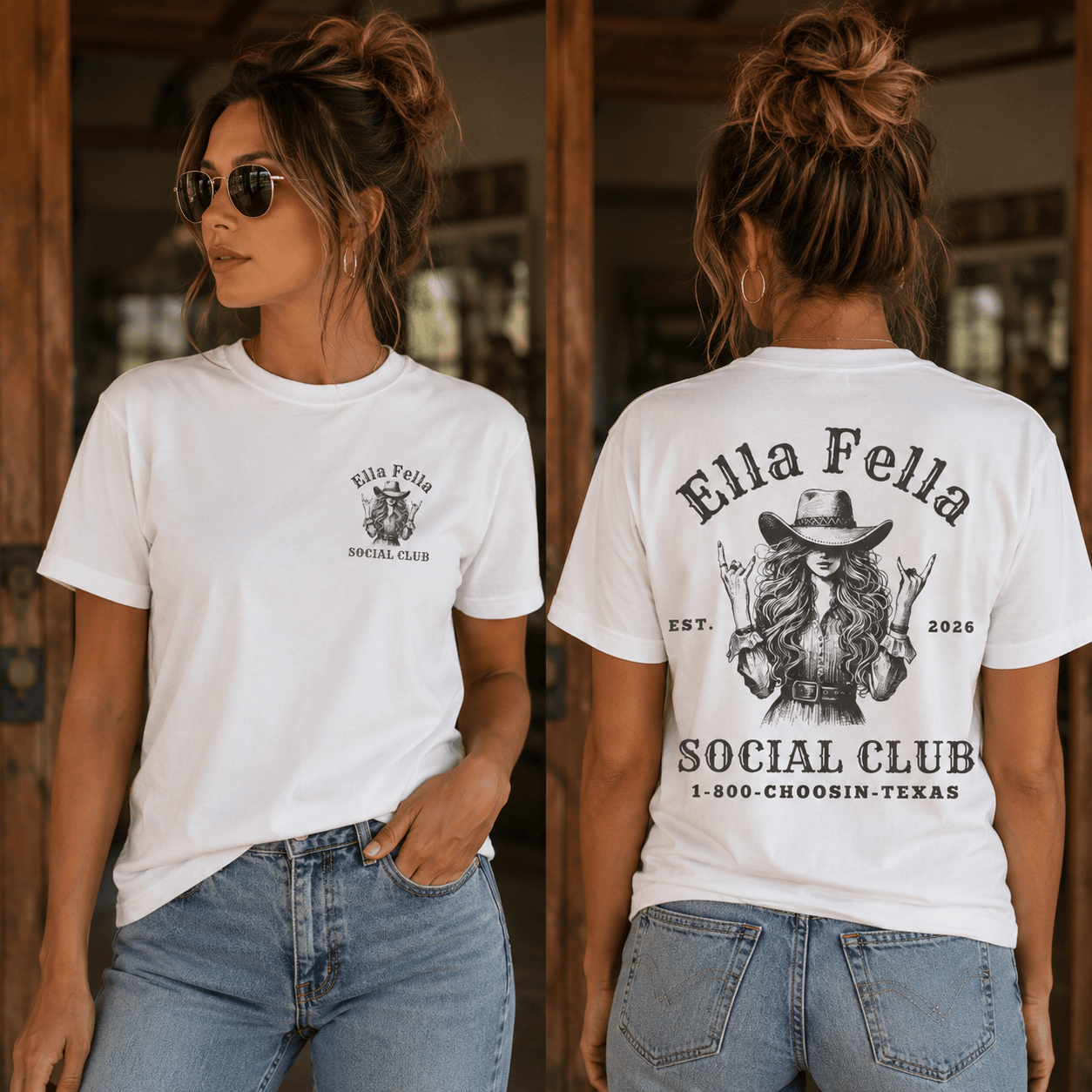 Ella Fella Social Club Shirt, Country Concert Tee, Western Graphic Tee, Funny Boyfriend Shirt #200